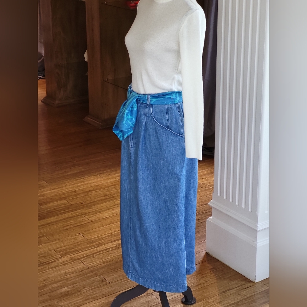 Gotcha Covered Vintage Midi Denim Skirt Large (Vtg Size 14) - Picture 4 of 13